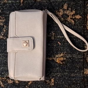 BLUE FAUX LEATHER WALLET